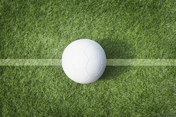 Fototapeta na wymiar A soccer ball on playing field