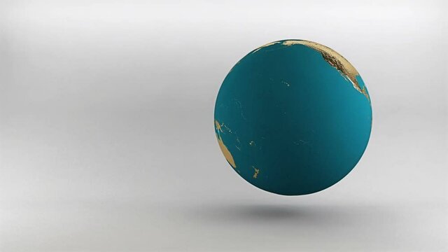 A globe in the form of a globe and its mainland of gold.
