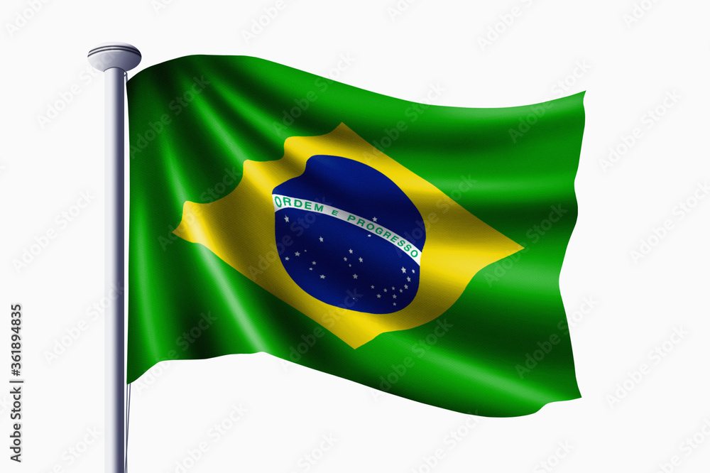 Wall mural brazil flag waving