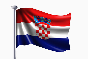 Naklejka premium Croatia flag waving