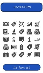 Modern Simple Set of invitation Vector filled Icons