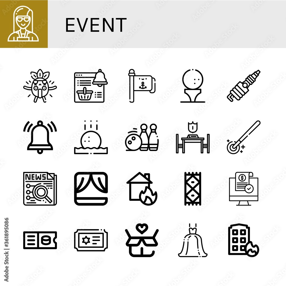 Poster set of event icons