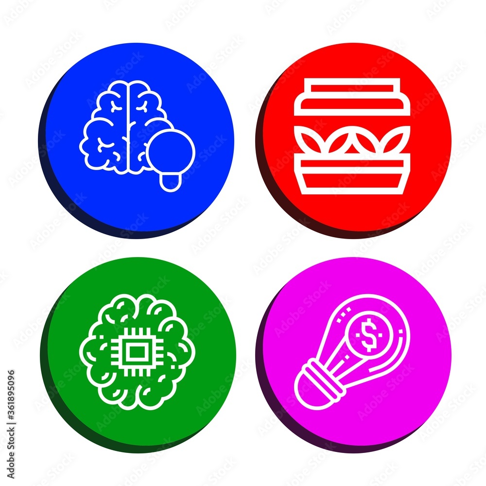 Poster brainstorm simple icons set