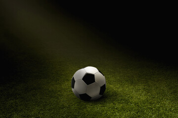 Fototapeta na wymiar Soccer ball on a playing field