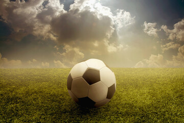 Soccer ball on a playing field