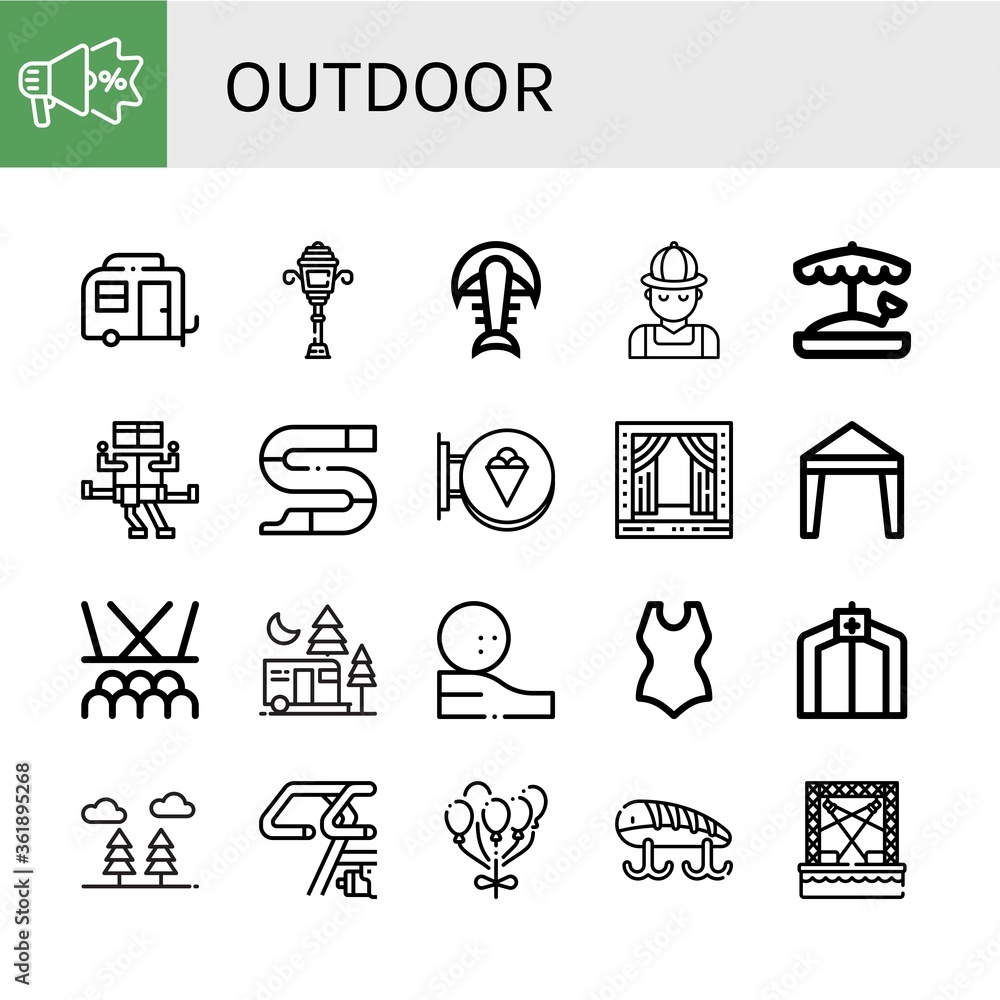 Poster outdoor icon set