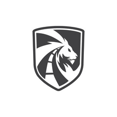 lion ways shield vector logo template
