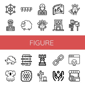 figure simple icons set