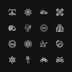 Editable 16 wheel icons for web and mobile