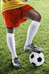 Ecuador soccer player ready for kick off