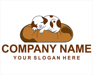 sleeping dog vector logo