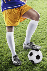 Fototapeta premium Bosnia and Herzegovina soccer player ready for kick off