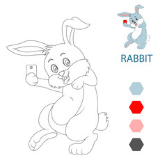 Coloring book pages for kids. cartoon bunny