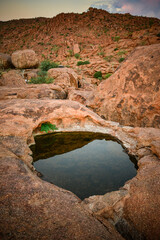 Fototapeta na wymiar Water catchment in desert