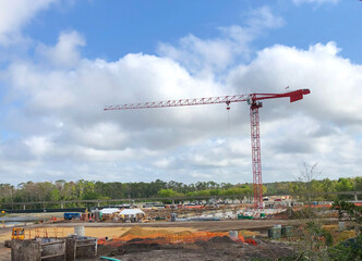 Construction site with crane