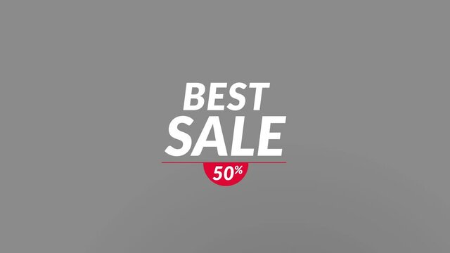 Best Sale up to 50% off animation motion graphic video. Promo banner, badge, sticker.Royalty-free Stock 4K Footage