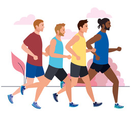 men jogging,people male running, men in sportswear jogging vector illustration design