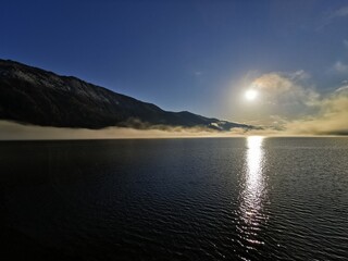 sunrise over the lake