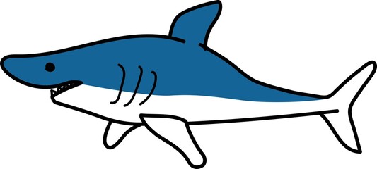 サメの手描きイラスト