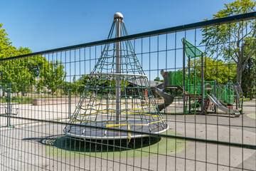Playground Closed due to Covid-19 Summer landscape
