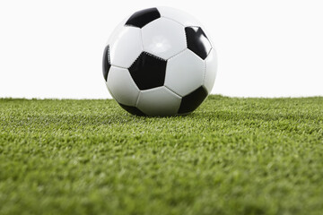 Fototapeta premium Soccer ball on a playing field
