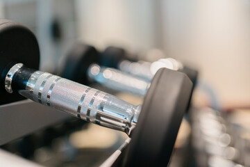 dumbbell on a wooden table