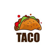 taco food logo vector icon illustration