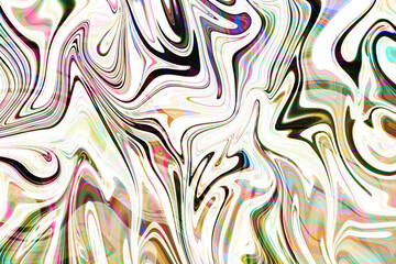 Colourful psychedelic background made of interweaving curved shapes. liquid splash as Illustration.