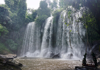 View of waterfall at Phnom Kulen National Park