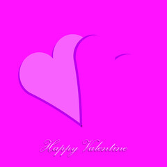 The Valentine's day wallpaper . Valentine with pink purple white background concept. Flat lay, top view