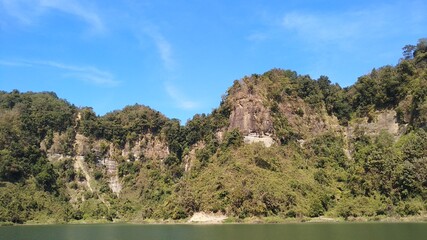 Lake in the forest mountain green nature beautiful view