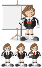 A set of cute teachers. Isolated on white background. Vector illustration.