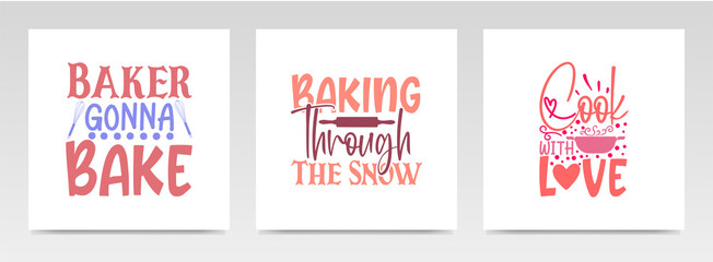 Pot holder quotes letter typography set illustration.