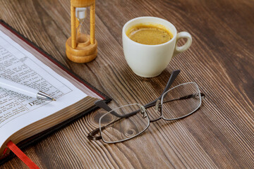 Christian Bible study is open the scriptures pray to God study anywhere and anytime, just by believing in God with a cup of coffee