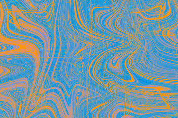 Colourful psychedelic background made of interweaving curved shapes. liquid splash as Illustration.