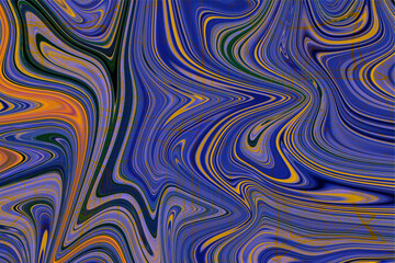 Colourful psychedelic background made of interweaving curved shapes. liquid splash as Illustration.