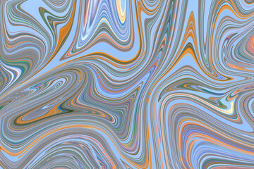 Colourful psychedelic background made of interweaving curved shapes. liquid splash as Illustration.