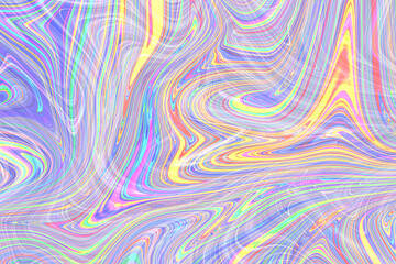 Colourful psychedelic background made of interweaving curved shapes. liquid splash as Illustration.