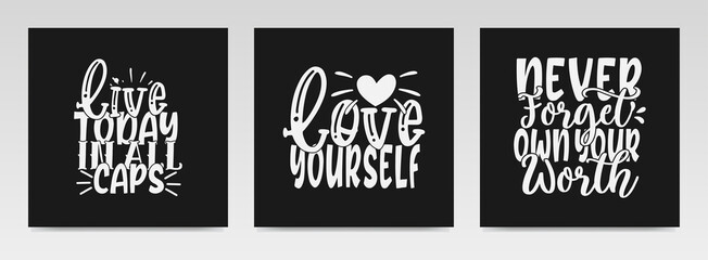 Fototapeta premium Relax quotes letter typography set illustration.