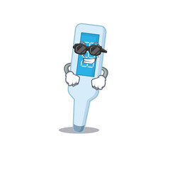 Fabulous digital thermometer cartoon character wearing classy black glasses