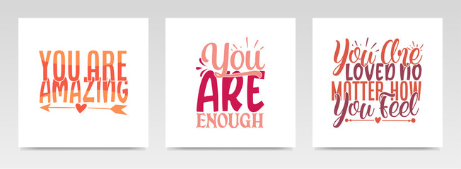 Relax quotes letter typography set illustration.