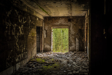 doorway in old abandoned building