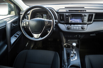 The interior of the car