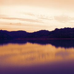 sunset over the lake