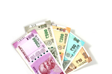 New Indian currency of 2000,500,200,50 and 10 rupee notes