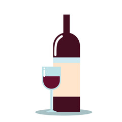 wine bottle and cup vector design