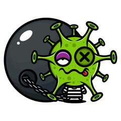 Virus vector designs wear prison clothes and are chained using iron