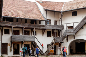 The outer courtyard of the Fortified Church Prejmer in Prejmer city in Romania