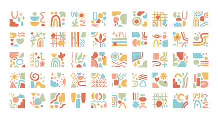 Obraz premium bundle of contemporary arts works set icons