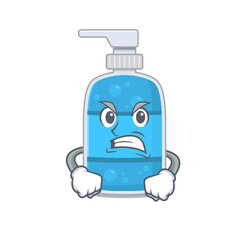 A cartoon picture of hand wash gel showing an angry face